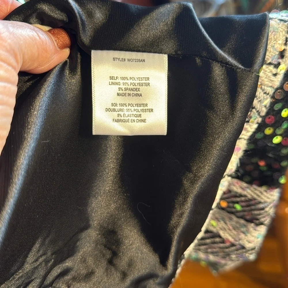 Gorgeous NWT Eva Franco Women's Black and White Sequined Tweed Jacket Lined - Picture 11 of 15